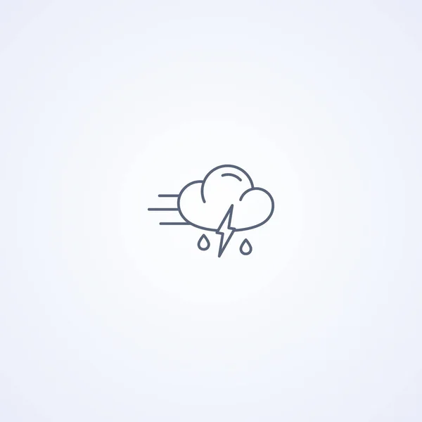Άνεμος Καταιγίδα Και Βροχερός Διάνυσμα Καλύτερο Εικονίδιο Γκρι Γραμμή Λευκό — Διανυσματικό Αρχείο
