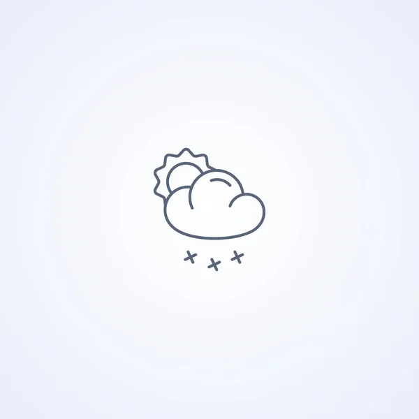 Облачно Снег Вектор Лучший Значок Серой Линии Белом Фоне Eps — стоковый вектор