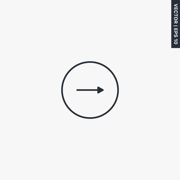 Flecha Derecha Signo Estilo Lineal Para Concepto Móvil Diseño Web — Vector de stock