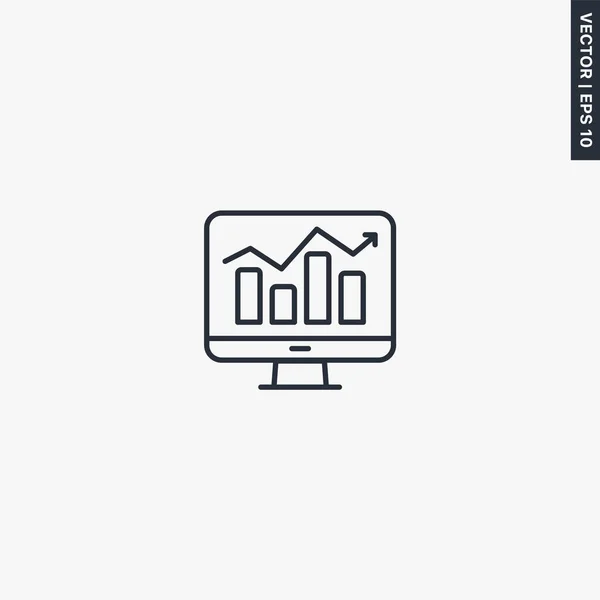 Online Statistiek Lineair Stijlteken Voor Mobiel Concept Webdesign Symbool Logo — Stockvector