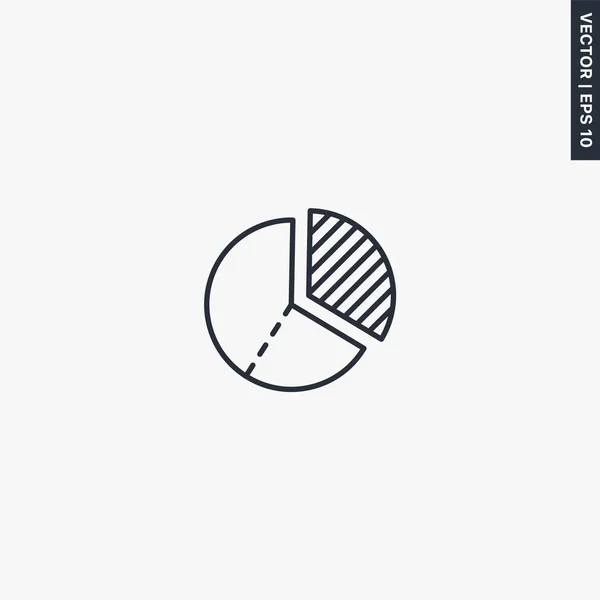 Grafico Torta Segno Stile Lineare Concetto Mobile Web Design Simbolo — Vettoriale Stock
