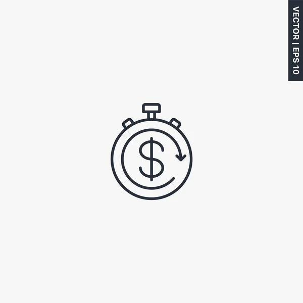 Stopwatch Linear Style Sign Mobile Concept Web Design Symbol Logo — Stock Vector