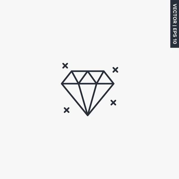 Diamante Sinal Estilo Linear Para Conceito Móvel Web Design Símbolo Ilustrações De Stock Royalty-Free