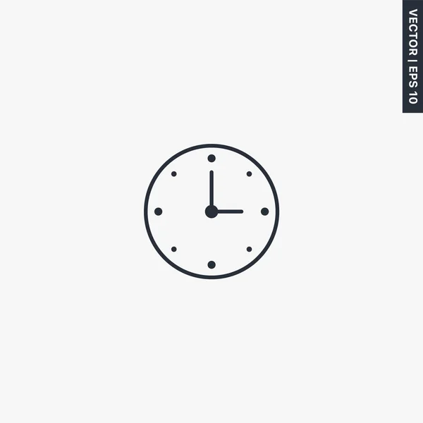 Signo Tiempo Reloj Estilo Lineal Para Concepto Móvil Diseño Web — Vector de stock