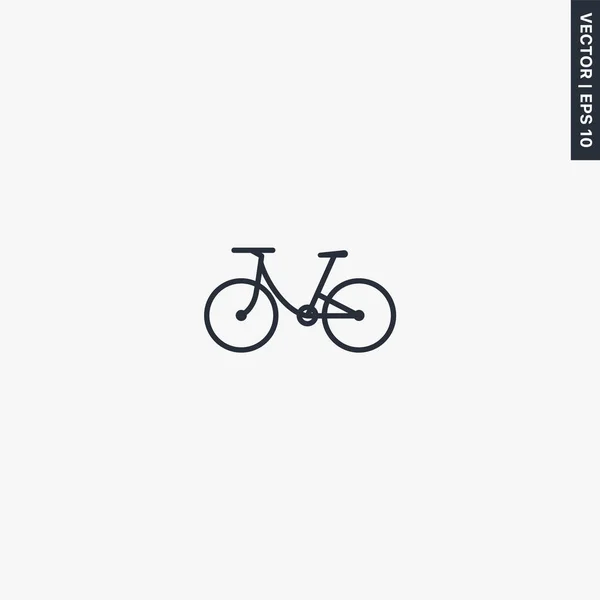 女性の自転車 モバイルコンセプトとウェブデザインのための線形スタイルのサイン シンボル ロゴイラスト ピクセル完璧なベクトルグラフィックス — ストックベクタ