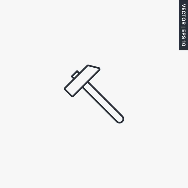 Hammer Lineares Stilschild Für Mobiles Konzept Und Webdesign Symbol Logoabbildung — Stockvektor