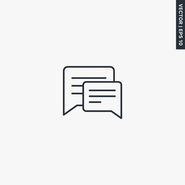 Chat Segno Stile Lineare Concetto Mobile Web Design Simbolo Illustrazione — Vettoriale Stock