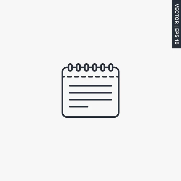 Σημειωματάριο Γραμμικό Στύλ Για Mobile Concept Και Web Design Σύμβολο — Διανυσματικό Αρχείο