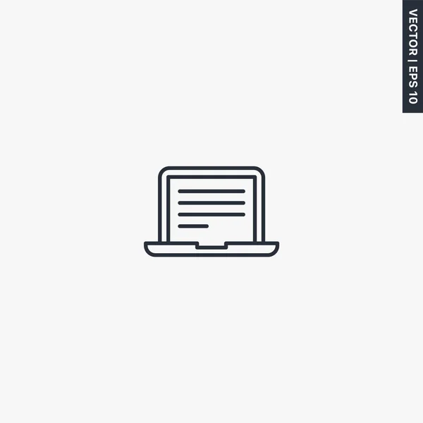 オフィスノートパソコン モバイルコンセプトとウェブデザインのための線形スタイルのサイン シンボル ロゴイラスト ピクセル完璧なベクトルグラフィックス — ストックベクタ