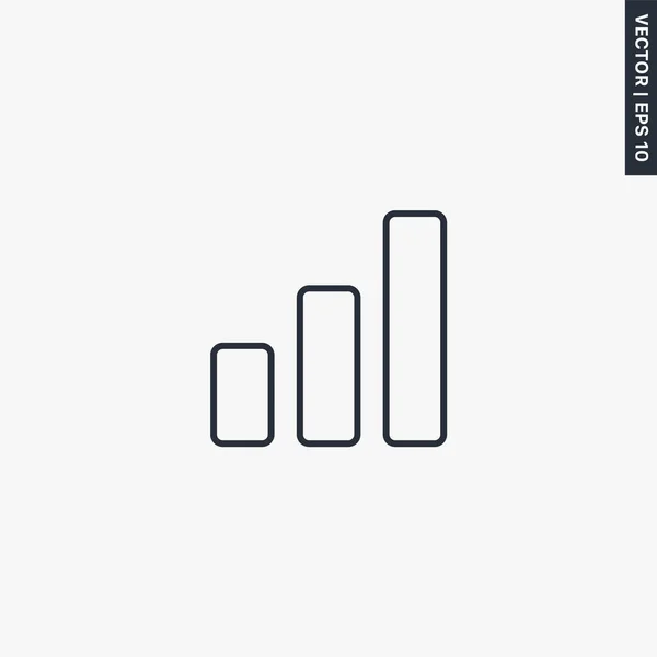 Tillväxtdiagram Linjär Stil Tecken För Mobila Koncept Och Webbdesign Symbol — Stock vektor