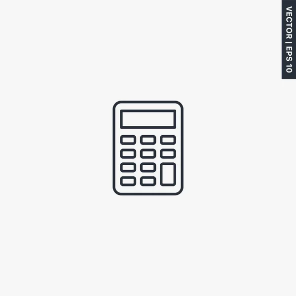 Mathe Taschenrechner Lineares Stilzeichen Für Mobiles Konzept Und Webdesign Symbol — Stockvektor