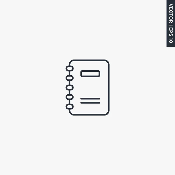 Dagboek Lineair Stijlteken Voor Mobiel Concept Webdesign Symbool Logo Illustratie — Stockvector
