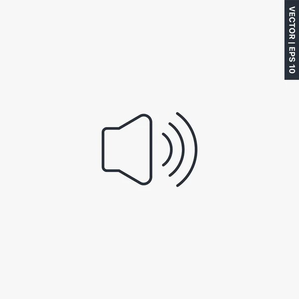 Volume Sonore Signe Style Linéaire Pour Concept Mobile Web Design — Image vectorielle