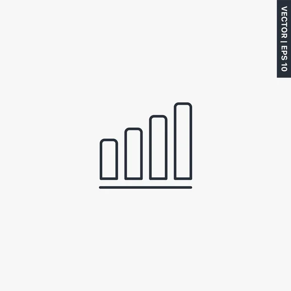 Gráfico Crescimento Gráfico Sinal Estilo Linear Para Conceito Móvel Web —  Vetores de Stock