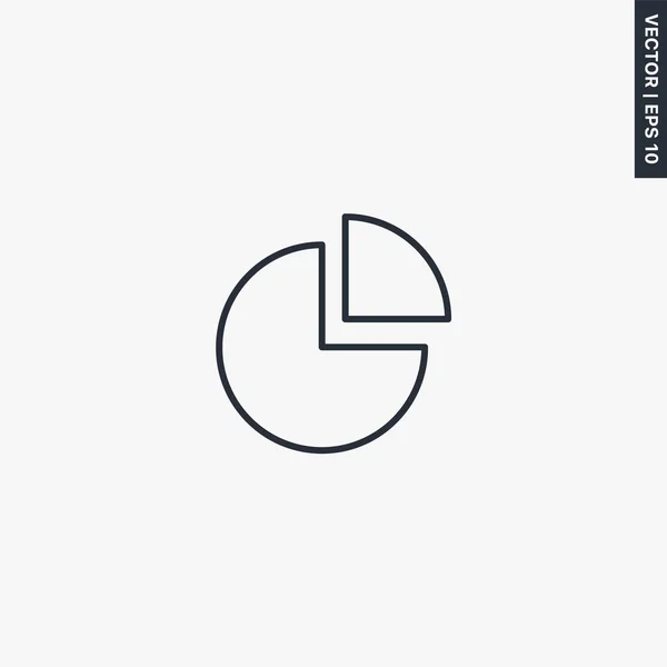 Taartdiagram Diagram Lineair Stijlteken Voor Mobiel Concept Webdesign Symbool Logo — Stockvector