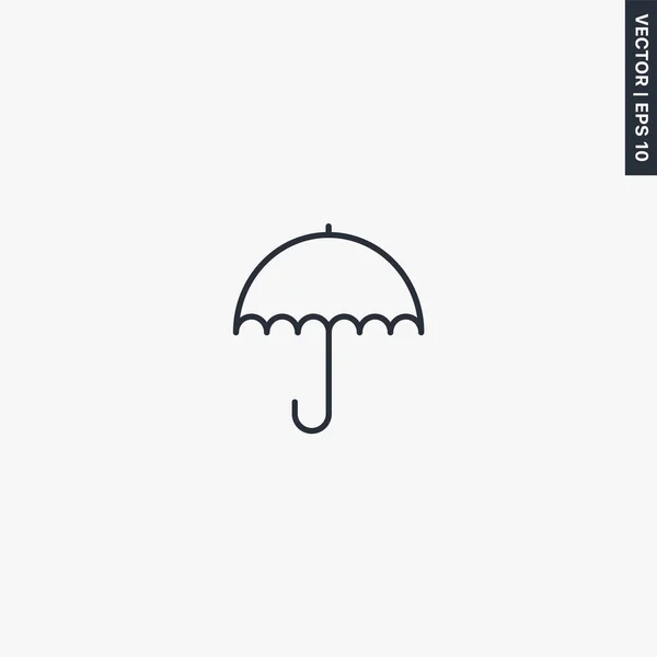 Paraguas Signo Estilo Lineal Para Concepto Móvil Diseño Web Símbolo — Archivo Imágenes Vectoriales