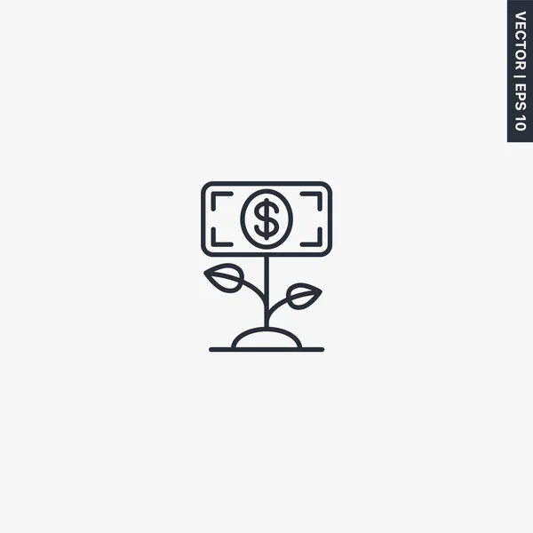 Árbol Financiero Signo Estilo Lineal Para Concepto Móvil Diseño Web — Vector de stock