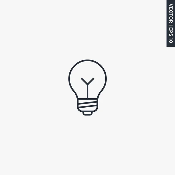 Ampoule Panneau Style Linéaire Pour Concept Mobile Web Design Symbole — Image vectorielle