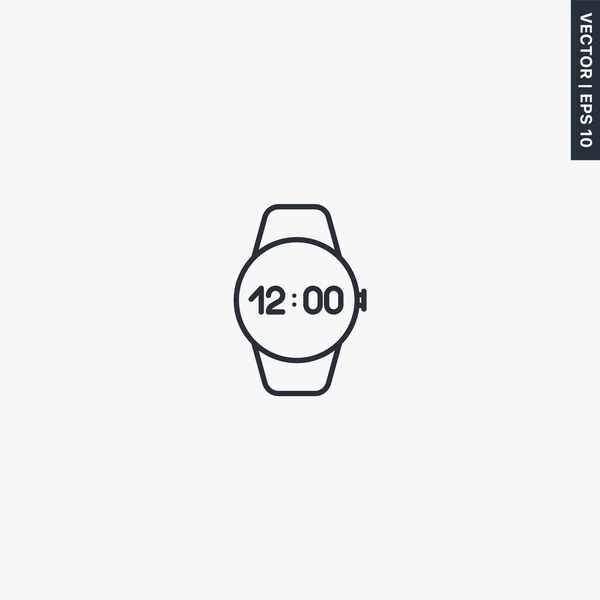 Montre Intelligente Signe Style Linéaire Pour Concept Mobile Web Design — Image vectorielle