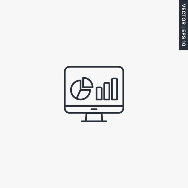 Mercado Financeiro Crescimento Diagrama Sinal Estilo Linear Para Conceito Móvel — Vetor de Stock