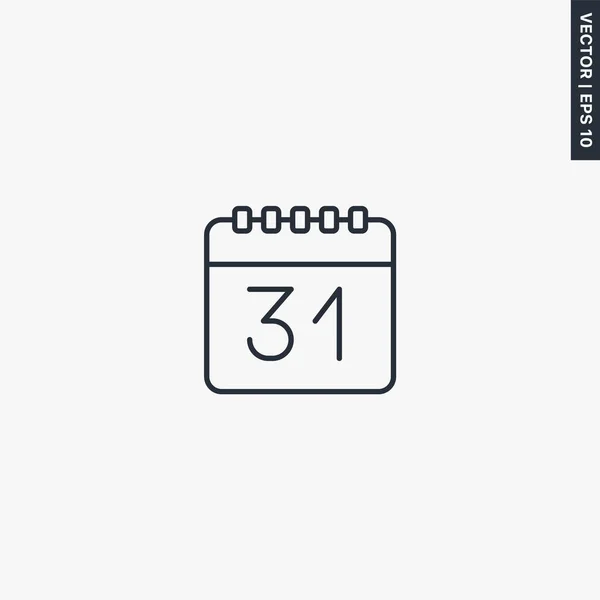 Calendrier Signe Style Linéaire Pour Concept Mobile Web Design Symbole — Image vectorielle