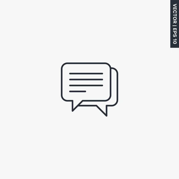 Message Chat Signe Style Linéaire Pour Concept Mobile Web Design — Image vectorielle