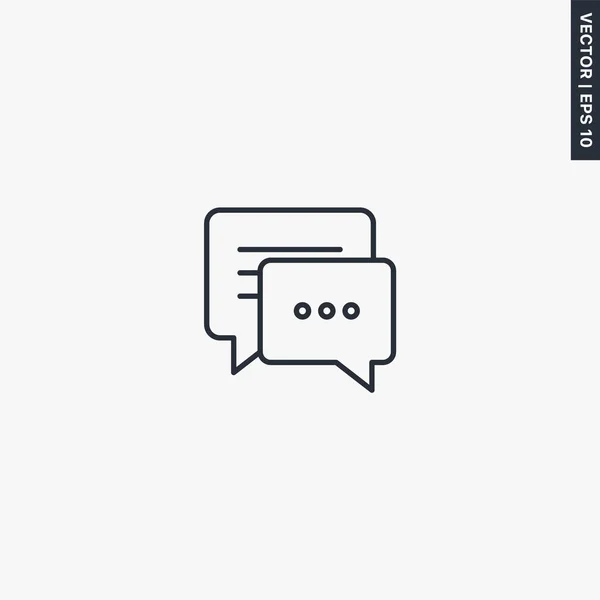 Chat Conversation Signe Style Linéaire Pour Concept Mobile Web Design — Image vectorielle