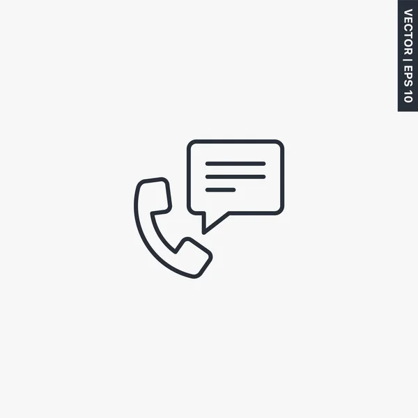 携帯電話の会話 モバイルコンセプトとウェブデザインのための線形スタイルのサイン シンボル ロゴイラスト ピクセル完璧なベクトルグラフィックス — ストックベクタ