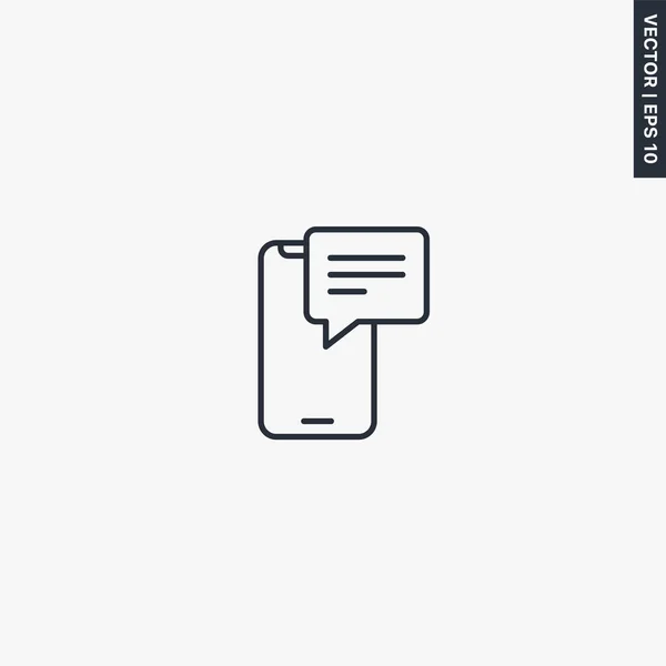 Телефонні Сповіщення Знак Лінійного Стилю Мобільної Концепції Веб Дизайну Символ — стоковий вектор
