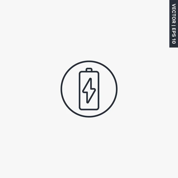 Battery Energy Linear Style Sign Mobile Concept Web Design Symbol — Stock Vector