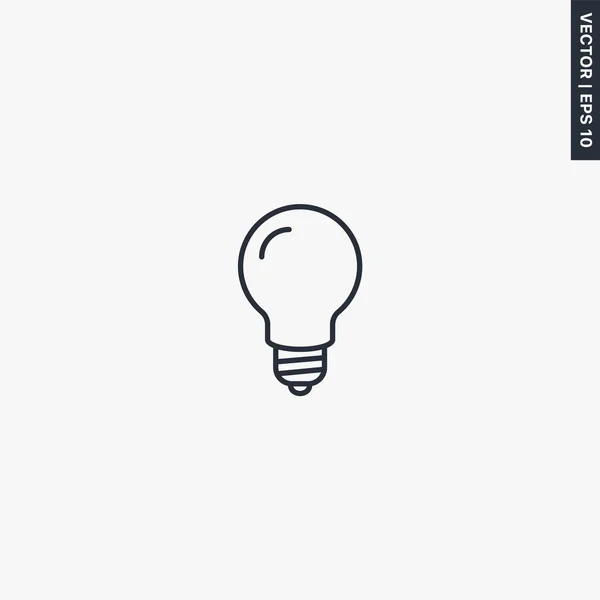 Light Bulb Linear Style Sign Mobile Concept Web Design Symbol — Stock Vector