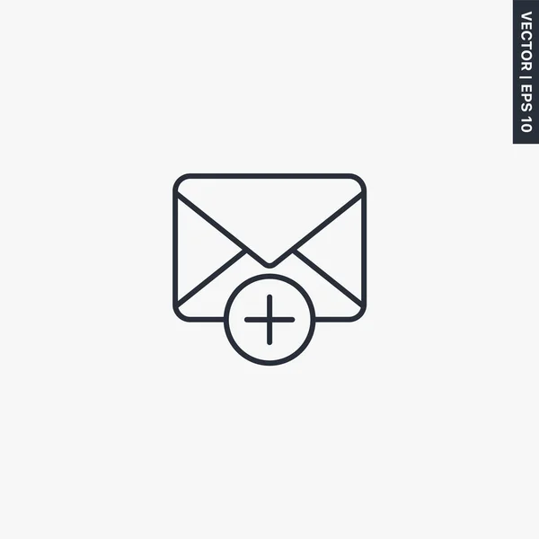 Adicionar Mail Sinal Estilo Linear Para Conceito Móvel Web Design —  Vetores de Stock