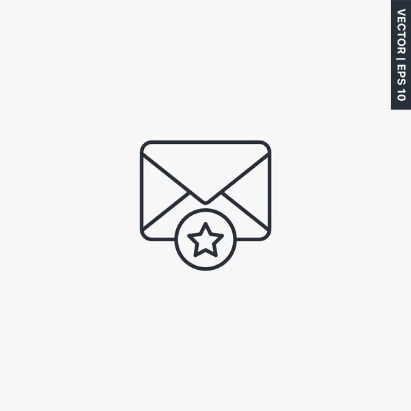 Email Favori Signe Style Linéaire Pour Concept Mobile Web Design — Image vectorielle