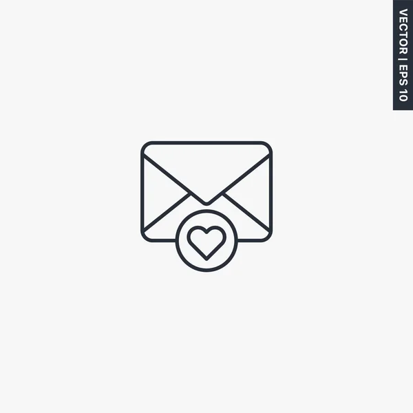 Mail Aimé Signe Style Linéaire Pour Concept Mobile Web Design — Image vectorielle