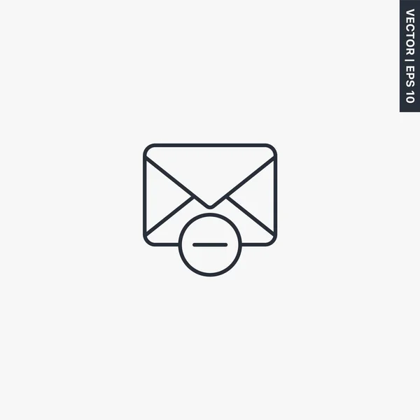 Remover Mail Sinal Estilo Linear Para Conceito Móvel Web Design — Vetor de Stock