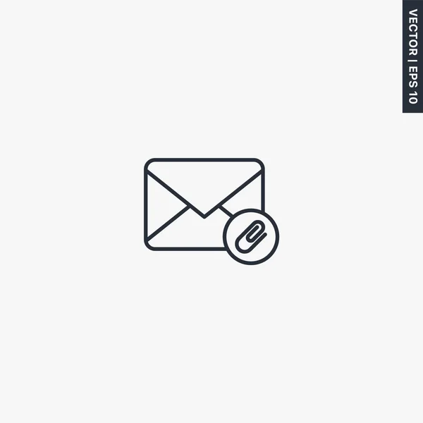 Atribuir Envelope Mail Sinal Estilo Linear Para Conceito Móvel Web — Vetor de Stock