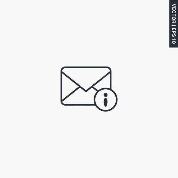 Envelope Aviso Mensagem Sinal Estilo Linear Para Conceito Móvel Web — Vetor de Stock
