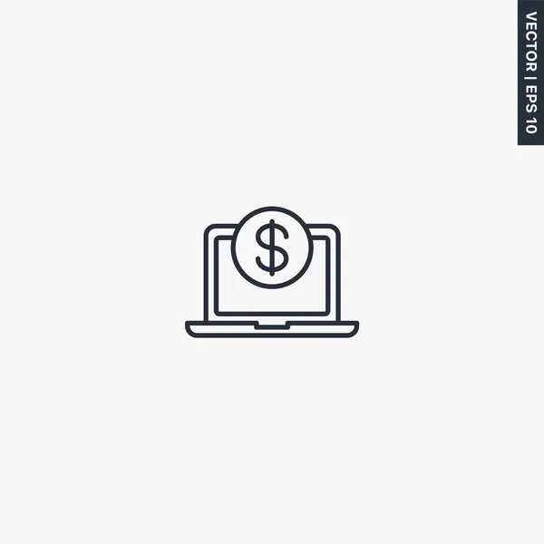 Internet Banking Linear Style Sign Mobile Concept Web Design Символ — стоковый вектор