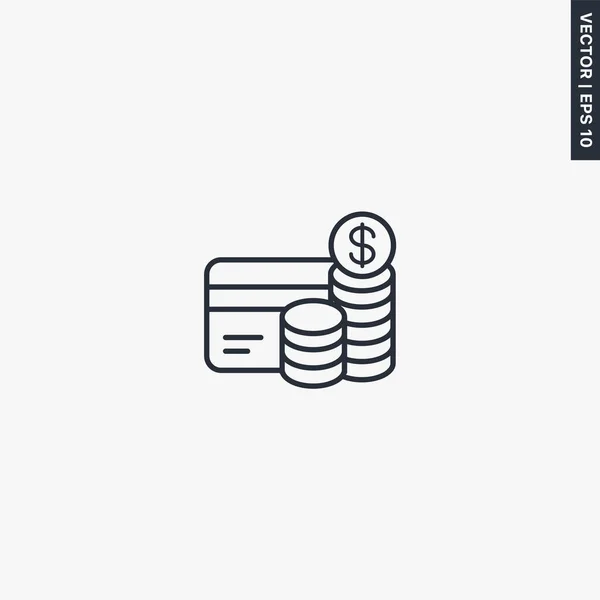 Geld Bargeld Lineares Stilschild Für Mobiles Konzept Und Webdesign Symbol — Stockvektor