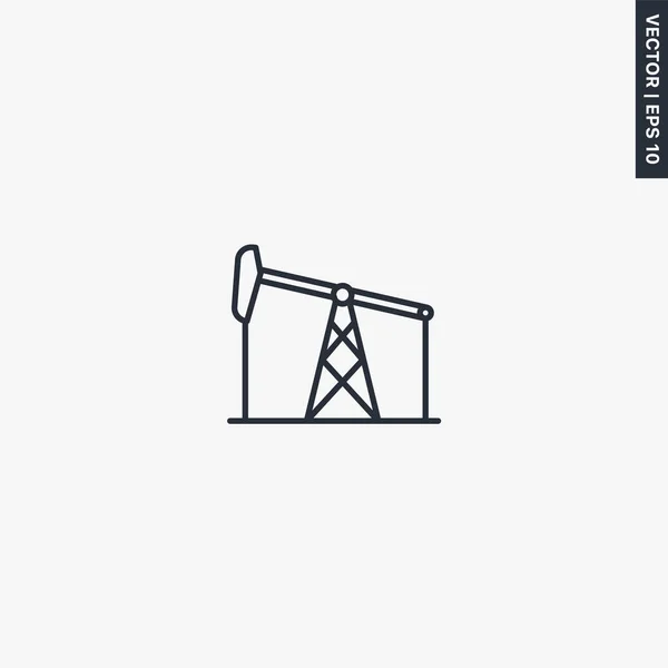 Oilfield Γραμμικό Στύλ Για Mobile Concept Και Web Design Σύμβολο — Διανυσματικό Αρχείο