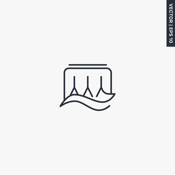 Centrale Hydroélectrique Panneau Style Linéaire Pour Concept Mobile Web Design — Image vectorielle