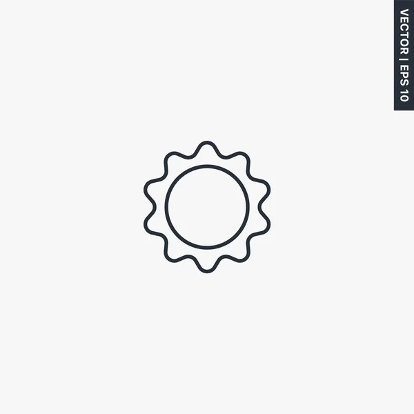 Sun Segno Stile Lineare Concetto Mobile Web Design Simbolo Illustrazione — Vettoriale Stock