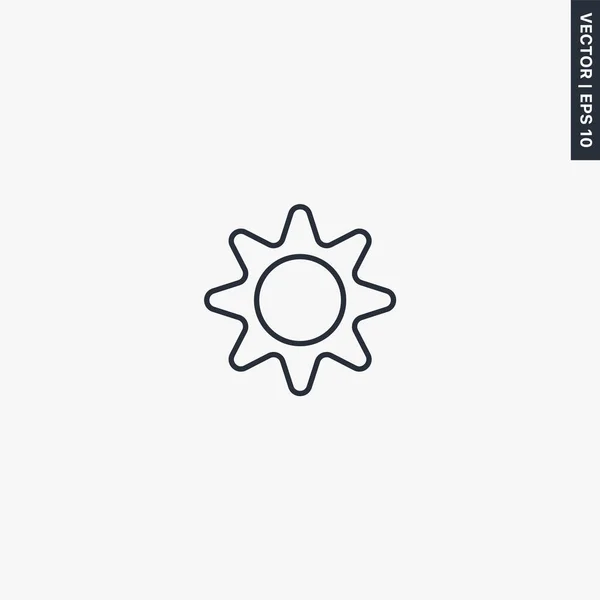 Sun Lineární Styl Znamení Pro Mobilní Koncept Web Design Symbol — Stockový vektor