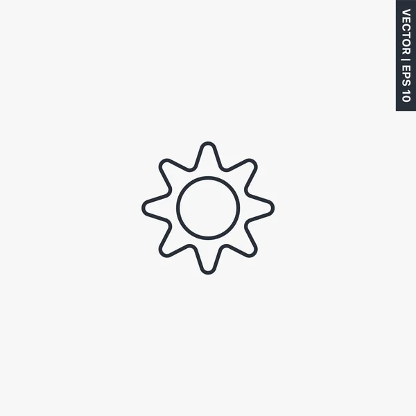 Soleil Signe Style Linéaire Pour Concept Mobile Web Design Symbole — Image vectorielle