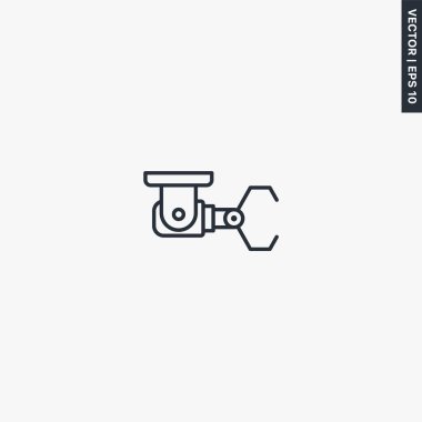 Turna mekanik pençesi, mobil konsept ve web tasarımı için doğrusal stil işareti. Sembol, logo çizimi. Piksel mükemmel vektör grafikleri