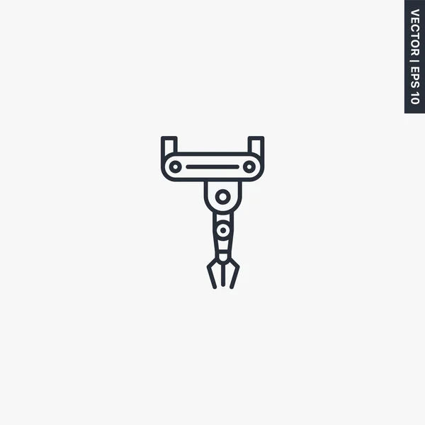 Industrieroboter Handmanipulator Lineares Stilschild Für Mobiles Konzept Und Webdesign Symbol — Stockvektor