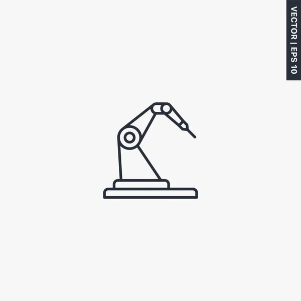 Laser Robotic Manipulator Linear Style Sign Mobile Concept Web Design — Stock Vector