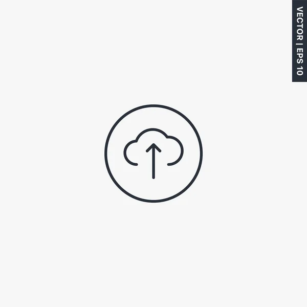 Cloud Computing Upload Signo Estilo Lineal Para Concepto Móvil Diseño — Archivo Imágenes Vectoriales