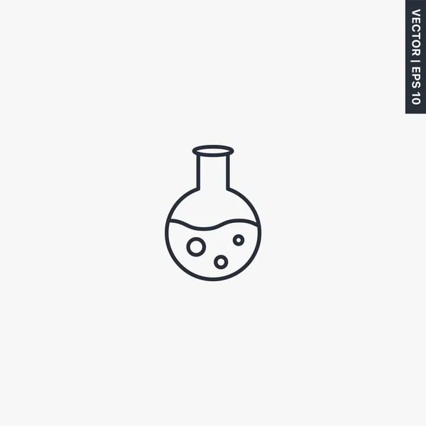 Flask Лабораторні Скляні Інструменти Лінійний Знак Стилю Мобільної Концепції Веб — стоковий вектор