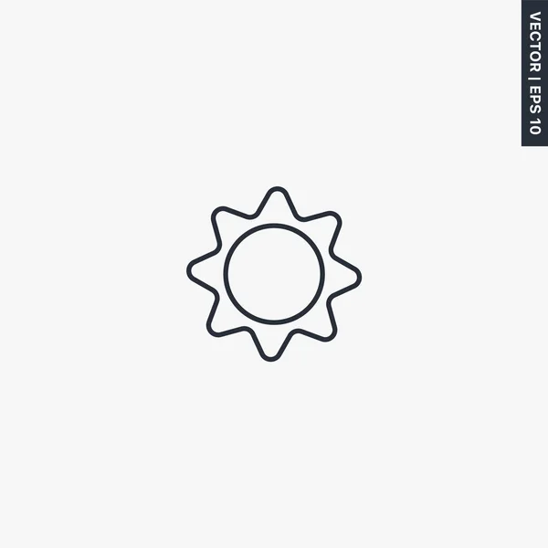 Sun Sunshine Linear Style Sign Mobile Concept Web Design Symbol — Stock Vector